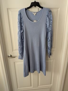 NWT Cato Knit Dress with Lace Sleeves
